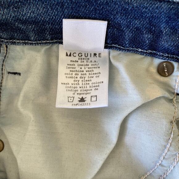 McGuire Valletta Straight Jeans Step Hem Button Fly Anthropologie Medium Wash 29 - Picture 10 of 15